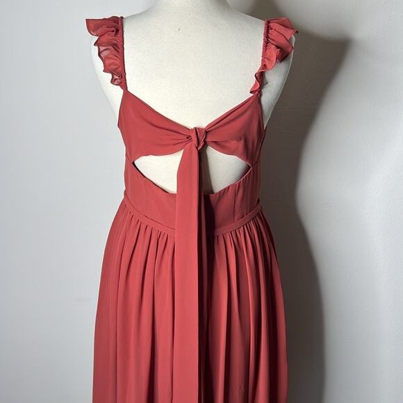 Azazie Metz Terracotta Chiffon Dresss - Picture 9 of 10